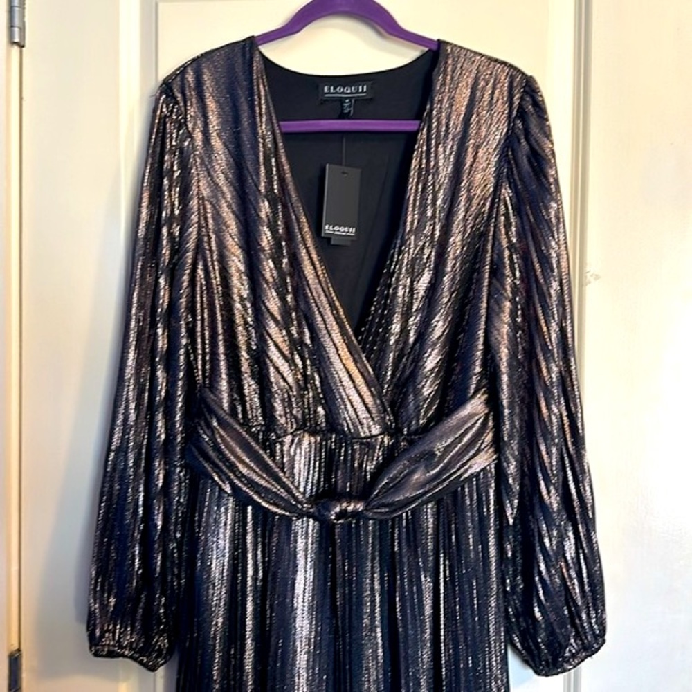 Stunning deep bronze Eloquii plus size dress